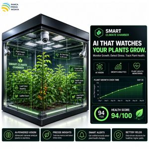 Système de contrôle climatique des plantes Pancaprimawijaya AI, capteurs intelligents, irrigation automatisée, éclairage LED pour la croissance des plantes - Product Image 3