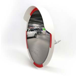 กระจกมองหลังแบบนูนสีขาว-แดง ขนาด 80 ซม. สำหรับลานจอดรถ วัสดุ PC และอะคริลิก - Product Image 1