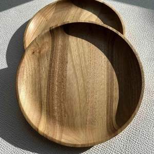 DRIVEN Assiette à salade en bois Plateau de service Boîte en pin Thème d'amour Bateau ovale Bonbons Biscuits Nourriture Fruits Décoration de la maison Cadeau - Product Image 1