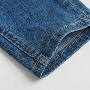 Jeans en denim pour femmes, pantalon évasé côtelé sur mesure, design empilé, respirant, en coton, couleur personnalisée, streetwear - Product Image 6