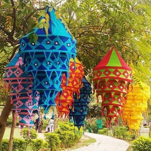 Mix Lot Decorative Cotton <b>Lampshades</b> - Perfect for Weddings Parties Christmas Decor Chandelier Lamps Ideal for Tent Decoration - Product Image 5