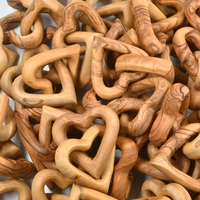 2025 fait à la main en bois d'olivier lié coeurs ensemble 5 cm mariage fiançailles anniversaire Couple cadeaux emboîtement coeurs en bois
