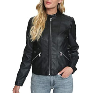 New Arrivals Slim Fit Women's <b>Sheep</b> <b>Skin</b> Leather <b>Jacket</b> Solid Color Breathable Waterproof Finished Long Sleeve Stylish Genuine - Product Image 6