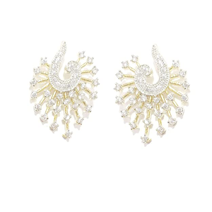 Épingle à cheveux de mariée en diamant blanc motif paon - Product Image 5