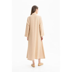 Robe en jean crochetée à col licou pour femme Camel - Options florales et unies respirantes XS-XL - Product Image 3