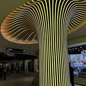 <span class=keywords><strong>Plafond</strong></span> en aluminium à lamelles, <span class=keywords><strong>lames</strong></span> de <span class=keywords><strong>plafond</strong></span> en bois d'aluminium, design de <span class=keywords><strong>faux</strong></span> <span class=keywords><strong>plafond</strong></span> pour supermarché - Product Image 1