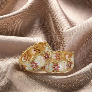 BIJOUX INDIENS TRADITIONNELS ET À LA MODE ANTIQUE CUIVRE PLAQUÉ OR BRACELETS ET FEMMES BRACELETS DE MARIAGE FEMMES ET FILLES - Product Image 1