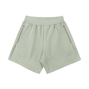 Shorts de gymnastique pour hommes avec logo personnalisé de haute qualité vente en gros de shorts de basket-ball en coton avec logo de broderie à fermeture éclair élastique mi-taille solide - Product Image 3