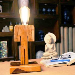 Lampe de table en bois PRODUIT DE VENTE CHAUDE Lampe de table en bois ARTISANAT - Product Image 6