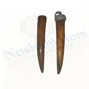 High Quality Buffalo Horn Toggle Button With Holes Wind Coat Horn Toggle Buttons Garment Clothing Craft Sewing Accessory
