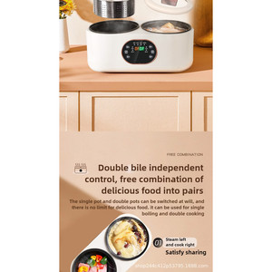 Cuociriso Automatico Intelligente a Doppia Vasca 220V, Multifunzione con Scocca in Plastica e Accessorio Paletta, Ideale per Hotel e Camper - Product Image 2