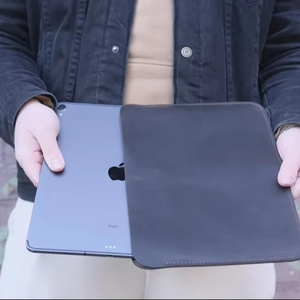 Étui pour ordinateur portable en cuir véritable fait à la main étui de protection personnalisé de haute qualité en cuir de grain supérieur pour tablette - Product Image 1