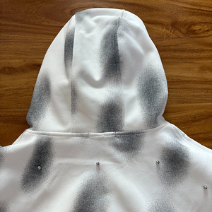 Sweat à capuche zippé 400GSM personnalisé Sweat à capuche vintage en coton délavé avec broderie et motif strass - Product Image 6