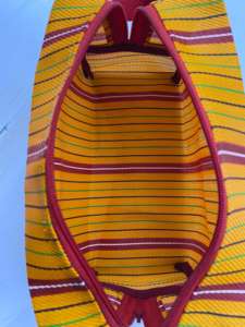 Handmade Eco-Friendly Women's Zipper Case Design Multicolor Striped <b>Pouches</b> Geometric Made Recycled Nylon Woven Material - Product Image 2