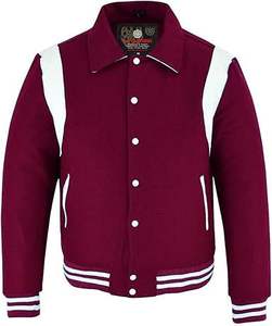 Chaquetas universitarias de lana de algodón de alta calidad en varios colores, forro personalizado y parches con logotipo para el tipo de piel de oveja de invierno - Product Image 6