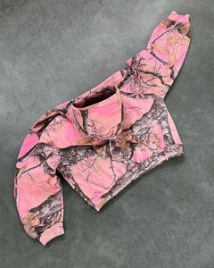 Chándal Unisex con estampado de árbol Real personalizado, conjunto de 2 uds de algodón liso, sudaderas con capucha y pantalones de chándal de peso pesado, chándal de calle - Product Image 4