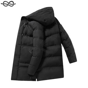 Abrigo largo acolchado de invierno para hombre, chaqueta gruesa y cálida con capucha, cierre de cremallera, elegante Parka para nieve, clima frío, comodidad, moda - Product Image 3