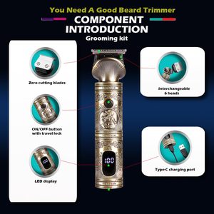 Recortadora de Barba Inalámbrica para Hombre, Afeitadora Eléctrica y Kit de Cuidado Personal, 22 Piezas, Impermeable, Todo en Uno, para Uso en Autocaravanas - Product Image 1