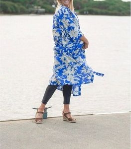 Kimono de algodón azul bohemio para mujer, albornoz de algodón suave 100%, bata Bohemia ligera, hecha a mano, Jaipuri - Product Image 5