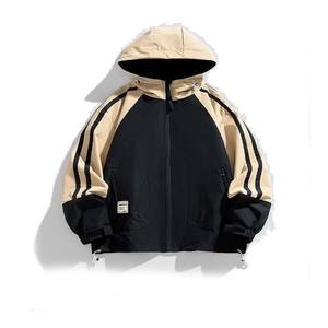 Veste coupe-vent imperméable coupe-vent noir pour homme-Veste coupe-vent printemps automne avec fermeture éclair - Product Image 3