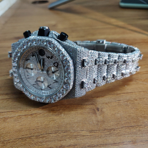 Montre mécanique de luxe en acier inoxydable de marque supérieure glacé cadran clouté automatique mouvement ETA affichage analogique fenêtre en cristal - Product Image 5