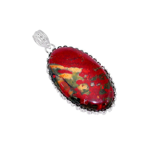 Créateur fait main en argent Sterling 925 pierre de sang rouge pendentif pierre de guérison naturelle déclaration bijoux pour femmes ethnique en vrac - Product Image 5