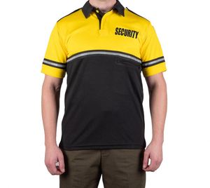 Polos de sécurité personnalisés deux tons à vélo de patrouille haute visibilité polos pour hommes avec poche à fermeture éclair à rayures réfléchissantes - Product Image 3