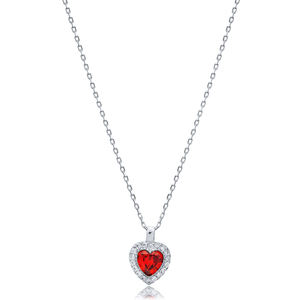 Granate CZ corazón encanto turco hecho a mano al por mayor 925 Collar de plata colgante joyería fina - Product Image 3