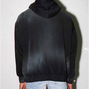 Pull-over personnalisé en coton épais sans ficelle Vintage Wash Distressed Hoodie pour hommes French Terry Blank Acid Washed Heavyweight Hoodie - Product Image 5