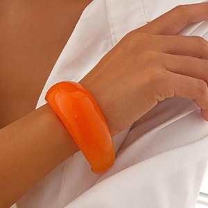 Bracelet jonc géométrique rond mince en résine minimaliste pour femmes Bracelets de rue dame moderne sur la main accessoires bijoux de mode - Product Image 6