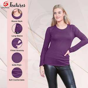 เสื้อยืดแขนยาวสำหรับผู้หญิงเสื้อยืดแขนยาวแบบเต็มตัวสำหรับผู้หญิงระบายอากาศได้ดีผลิตตามสั่ง - Product Image 6