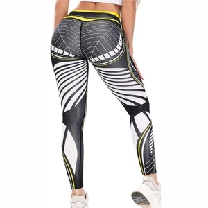 Pantalon de yoga sans couture taille haute pour femme Leggings de sport actifs personnalisés avec logo motif solide tissu en maille équipement d'entraînement de qualité - Product Image 2