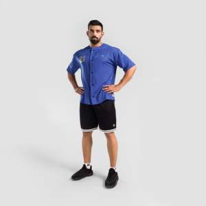 Baseball Tee Set Blue Polyester XL and 5XL Sizes Embroidered Sublimation Printed Logo Short Sleeves Tops with Number Pattern - Product Image 4