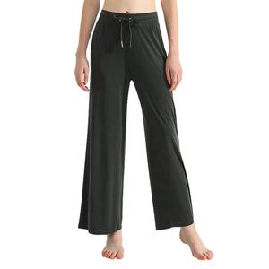 กางเกงหลวมขายาวสำหรับผู้หญิงกางเกงลำลองทำจากวัสดุโพลีเอสเตอร์สวมใส่สบายด้วยดีไซน์ทันสมัย - Product Image 3