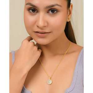 Iced <b>Coin</b> Pendant <b>Necklace</b> - Product Image 1