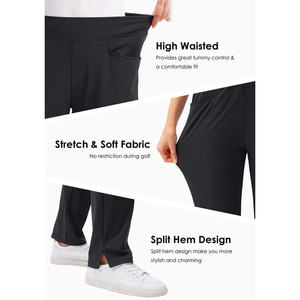 Women's Casual <b>Winter</b> <b>Golf</b> Canvas <b>Trousers</b> with Drawstring Waist Wholesale at Cheap Price Flat Front Style - Product Image 4