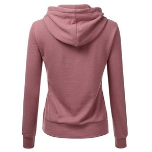 Sudadera con Capucha Unisex Transpirable de Invierno, Mezcla de Algodón Térmica con Materiales Sostenibles, Diseño Liso Teñido para Mujer - Product Image 4