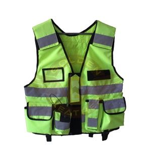 เสื้อกั๊กนิรภัยสะท้อนแสงแบบมองเห็นได้ชัดเจน เสื้อกั๊กยุทธวิธีแบบมีซิปด้านหน้า กระเป๋าอเนกประสงค์ เสื้อผ้าเพื่อความปลอดภัย - Product Image 1