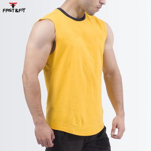 Profesional de alta calidad Popular transpirable 100% algodón ropa deportiva gimnasio entrenamiento sin mangas Casual tejido método - Product Image 2