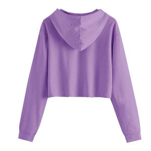 Sudadera Corta de Forro Polar para Mujer, con Logotipo Personalizado Impreso en la Parte Delantera, Bordado, Manga Larga, Informal, de Poliéster/Algodón, para Invierno, Venta al Por Mayor - Product Image 2