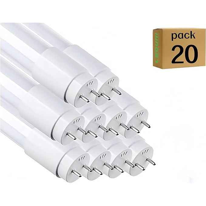 LEDUNI T8 Glass LED Tube 18W One-Side Connection Cool White Light 6000K 1200mm Length SMD Source for Office PC Body G13 Lamp