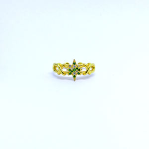 แหวนแต่งงานใส่925เงินสเตอร์ลิงชุบทองแหวนพลอยโทแพซเกล็ดหิมะสีขาว - Product Image 1