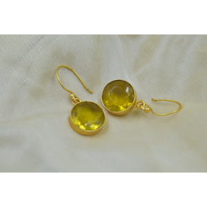 Boucle d'oreille pendante en pierre plaquée or 18 carats boucle d'oreille tendance Fabricant Fournisseur boucle d'oreille pendante en pierre géométrique - Product Image 2