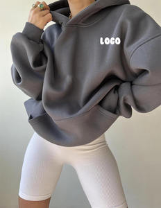 Hot Selling Oversized Women's Drop-Shoulder Hoodies Stylish <b>Sweatshirts</b> for Winter Casual Streetwear Front Logo - Product Image 6
