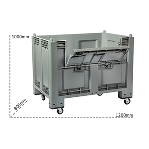 Carvel 1200x800x1000mm caisse-palette en polypropylène avec roues et porte, 600lt - Product Image 2