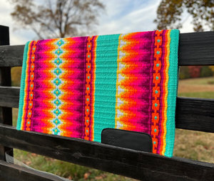 Western Show Horse Saddle Blanket Diseño de Nueva Zelanda Manta de sillín de lana hecha a mano Top Wool Saddle Pad Size - Product Image 2