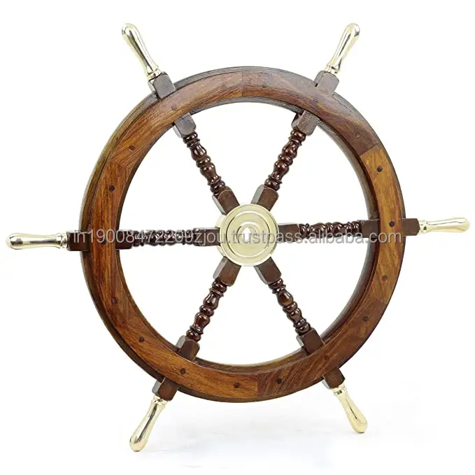 Antiguo de nave volante rueda náutica nave rueda Vintage decoración náutica muebles 18 pulgadas