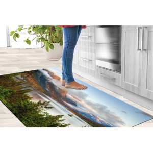 Tapis imprimé Wild Goose Island - Parc national de Glacier, Lac Saint-Mary, Tapis doux non tissé - Product Image 3