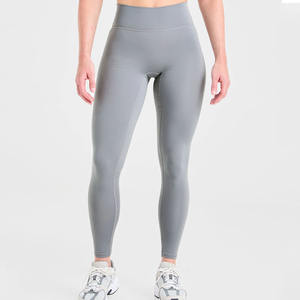 OEM Latest Design High <b>Waist</b> Grey Compression <b>Leggings</b> With <b>V</b> Shaped Back Elastic <b>Waist</b> Gym Workout Wear Yoga <b>Leggings</b> For Women - Product Image 1