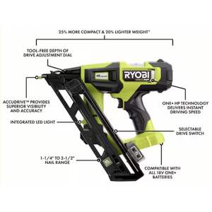 Clavadora angular inalámbrica sin escobillas de 18 V y calibre 15 para acabados - Product Image 1